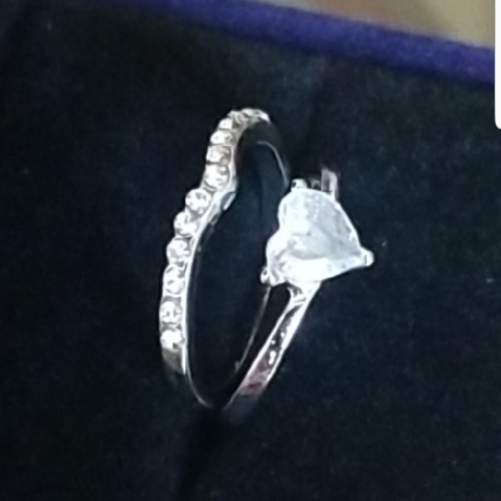 CLEARANCE       Lab created White sapphire Diamond. 18k white gold plated